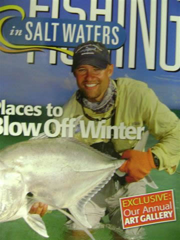 Fly Fishing in Salt Waters magazine cover featuring Stripping Guards in use